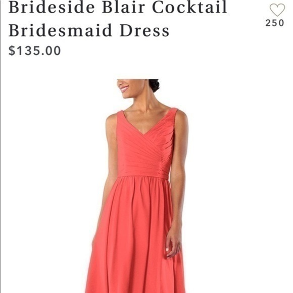 Brideside Blaire Cocktail Dress (Coral) - Picture 1 of 3